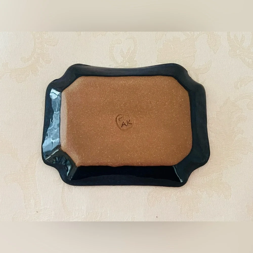 AppalachianSigned Studio Pottery Handmade Cobalt Blue Stoneware Trinket Tray